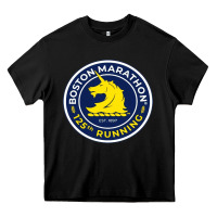 Black boston marathon Heavy Core Tee - ArtMosaic