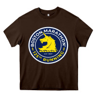 Chocolate Brown boston marathon Heavy Core Tee - ArtMosaic