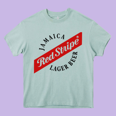 Jamaica Red Stripe Lager Beer Heavy Core Tee Designed By Artmosaic