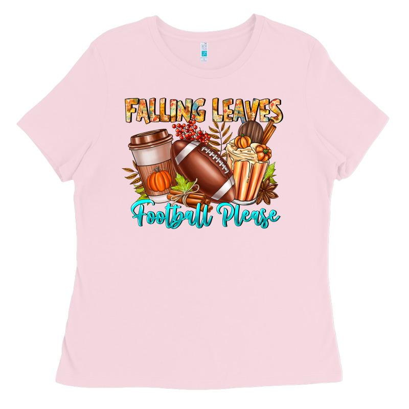 Falling Leaves Football Please Ladies Tee by CowhideDigitalArt | Teevron