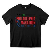 Black PHILADELPHIA MARATHON Heavy Core Tee - ArtMosaic