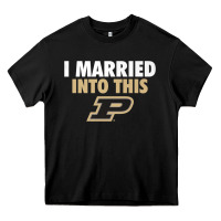 Black Purdue Boilermakers Married Into This - Apparel Heavy Core Tee - ArtMosaic