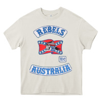 Cream rebel MC supporter Heavy Core Tee - ArtMosaic