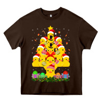 Chocolate Brown duck rubber duck christmas tree duckie and quack christmas 123 Heavy Core Tee - ArtMosaic