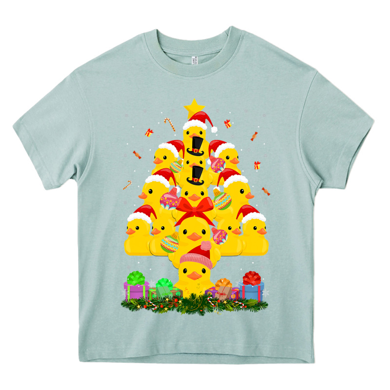 Duck Rubber Duck Christmas Tree Duckie And Quack Christmas 123 Heavy Core Tee by ArtMosaic | Teevron