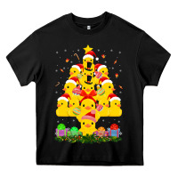 Black duck rubber duck christmas tree duckie and quack christmas 123 Heavy Core Tee - ArtMosaic