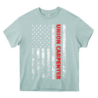 Arona Union Carpenter With A Vintage American Flag For Fans Heavy Core Tee - ArtMosaic