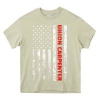 Mossy Union Carpenter With A Vintage American Flag For Fans Heavy Core Tee - ArtMosaic