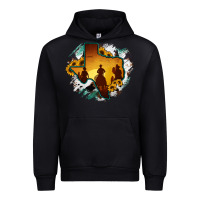 Black Horsehide Texas Map Cowboys Flag Urban Hoodie - RanaPortraitStore