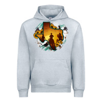 Heather Grey Horsehide Texas Map Cowboys Flag Urban Hoodie - RanaPortraitStore