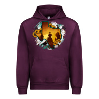 Mauve Wine Horsehide Texas Map Cowboys Flag Urban Hoodie - RanaPortraitStore