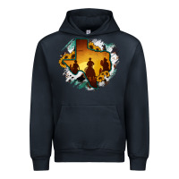 Navy Horsehide Texas Map Cowboys Flag Urban Hoodie - RanaPortraitStore