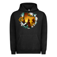 Pigment Black Horsehide Texas Map Cowboys Flag Urban Hoodie - RanaPortraitStore