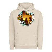 Pigment French Oak Horsehide Texas Map Cowboys Flag Urban Hoodie - RanaPortraitStore