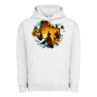 Pigment Lunar Rock Horsehide Texas Map Cowboys Flag Urban Hoodie - RanaPortraitStore