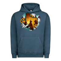 Pigment Midnight Navy Horsehide Texas Map Cowboys Flag Urban Hoodie - RanaPortraitStore