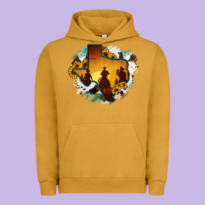 Horsehide Texas Map Cowboys Flag Urban Hoodie Designed By Ranaportraitstore