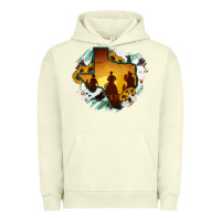 Pigment Pistachio Horsehide Texas Map Cowboys Flag Urban Hoodie - RanaPortraitStore