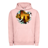 Pigment Salmon Horsehide Texas Map Cowboys Flag Urban Hoodie - RanaPortraitStore