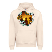 Sandshell Horsehide Texas Map Cowboys Flag Urban Hoodie - RanaPortraitStore