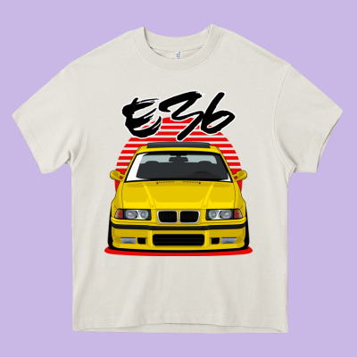 Yellow E36 Heavy Core Tee Designed By Artmosaic