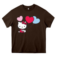 Chocolate Brown kitty Heavy Core Tee - ArtMosaic