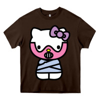 Chocolate Brown hell kitty cute devil Heavy Core Tee - ArtMosaic