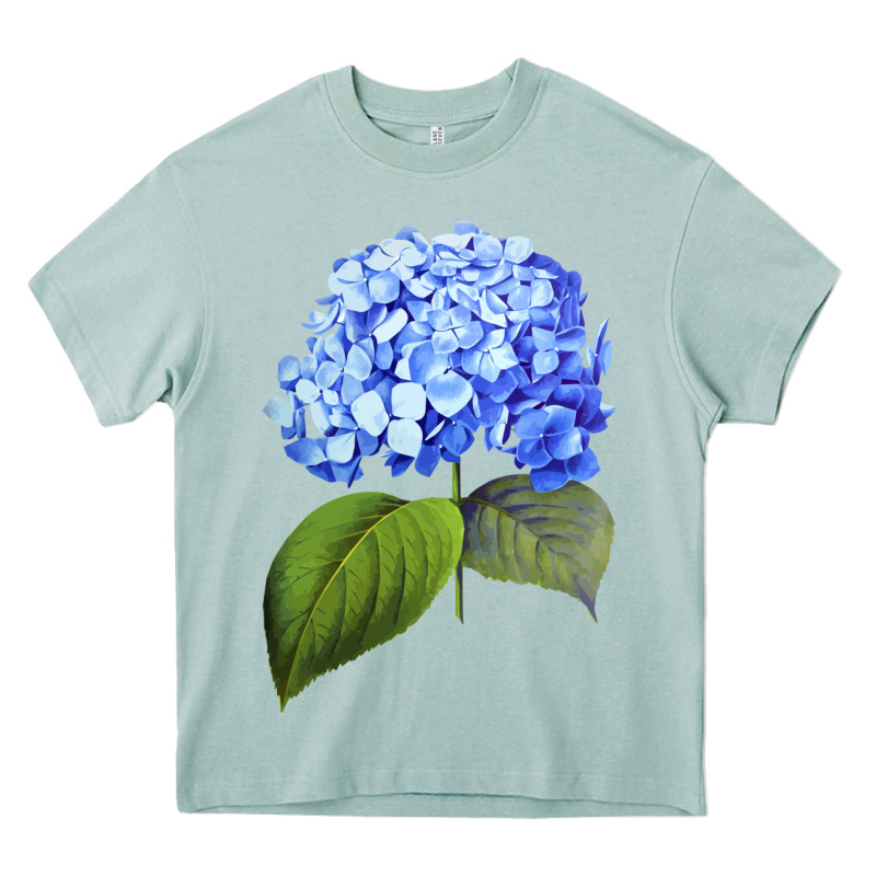 Blue  Hydrangea Heavy Core Tee by ArtMosaic | Teevron