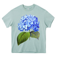 Arona Blue  hydrangea Heavy Core Tee - ArtMosaic