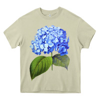 Mossy Blue  hydrangea Heavy Core Tee - ArtMosaic