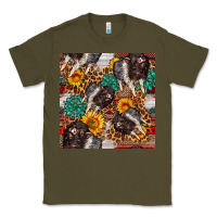 Army Green baby hampshire pig sunflowers seamless pattern Classic Tee - FaDigitalArtStudio