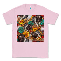 Bubblegum Pink baby hampshire pig sunflowers seamless pattern Classic Tee - FaDigitalArtStudio