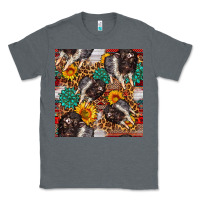 Charcoal Heather baby hampshire pig sunflowers seamless pattern Classic Tee - FaDigitalArtStudio