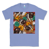 Colony Blue baby hampshire pig sunflowers seamless pattern Classic Tee - FaDigitalArtStudio