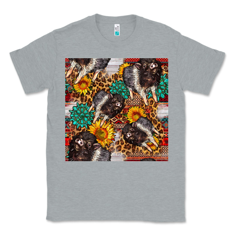 Baby Hampshire Pig Sunflowers Seamless Pattern Classic Tee by FaDigitalArtStudio | Teevron