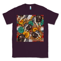 Plum baby hampshire pig sunflowers seamless pattern Classic Tee - FaDigitalArtStudio