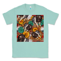 Seafoam baby hampshire pig sunflowers seamless pattern Classic Tee - FaDigitalArtStudio