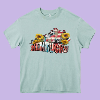 Kentucky 4th Of July Heavy Core Tee Designed By Fadigitalartstudio