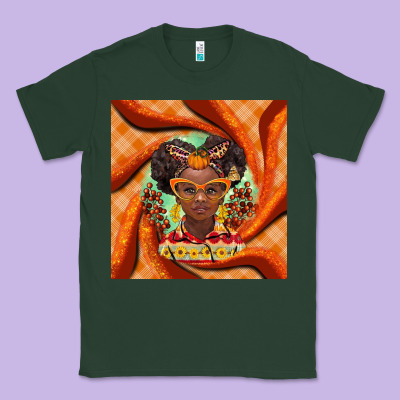Fall African Girl Classic Tee Designed By Barkaloodesign
