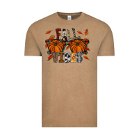 Vintage Coffee autumn style with pumpkins Vintage Tee - CowhideDigitalArt