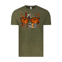 Vintage Olive autumn style with pumpkins Vintage Tee - CowhideDigitalArt