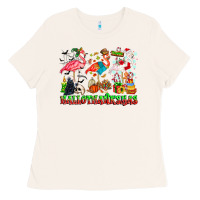 Bone happy hallothanksmas flamingo Ladies Tee - CowhideDigitalArt