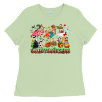 Matcha happy hallothanksmas flamingo Ladies Tee - CowhideDigitalArt