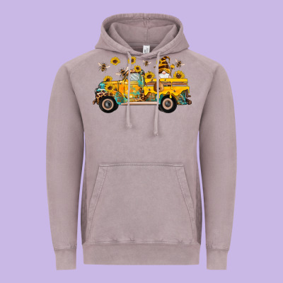 Western Bee Gnomes Truck Sunflowers Honeycomb Beehive Honey Turquoise Vintage Hoodie Designed By Artiststas