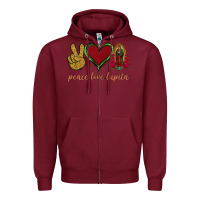 Burgundy Peace Love Lupita Zipper Hoodie - Jasminsmagicworld