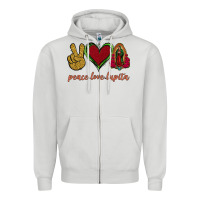 Dove Grey Peace Love Lupita Zipper Hoodie - Jasminsmagicworld