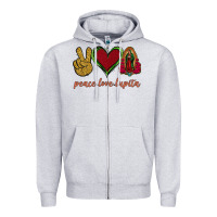 Heather Grey Peace Love Lupita Zipper Hoodie - Jasminsmagicworld