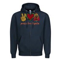 Navy Peace Love Lupita Zipper Hoodie - Jasminsmagicworld