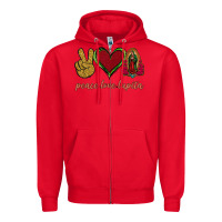 Red Peace Love Lupita Zipper Hoodie - Jasminsmagicworld