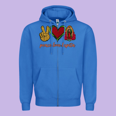 Peace Love Lupita Zipper Hoodie Designed By Jasminsmagicworld